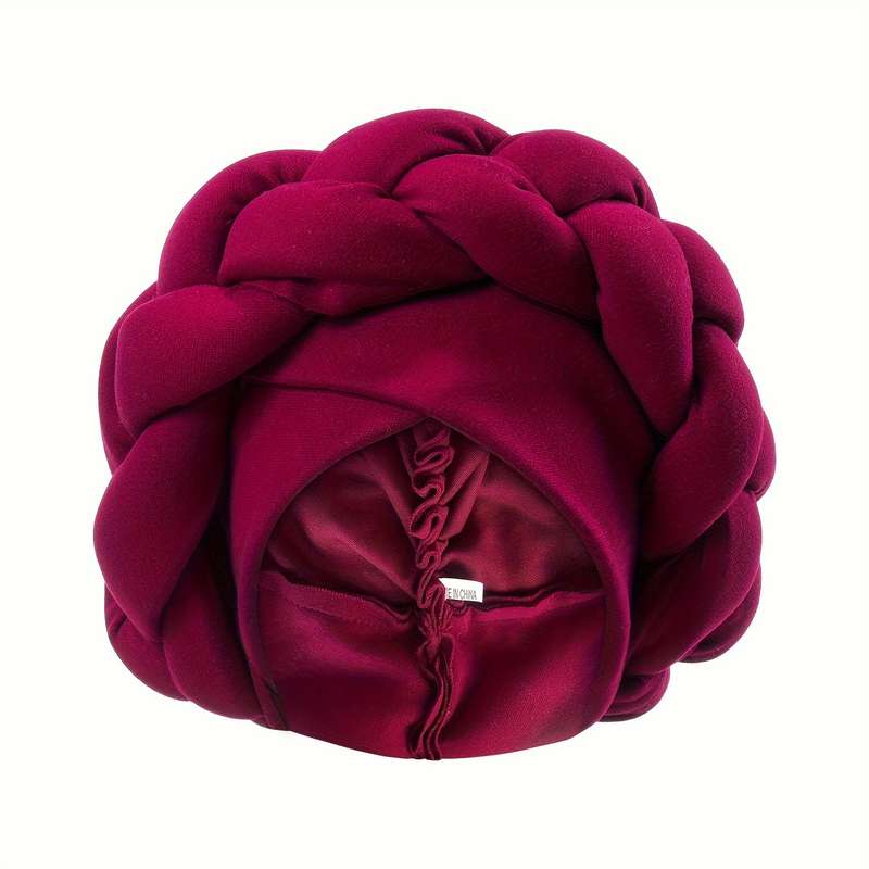 1pc Thick Braided Urban Polyester Fiber Turban Hat Thick Braided Elastic Hand Washable Light