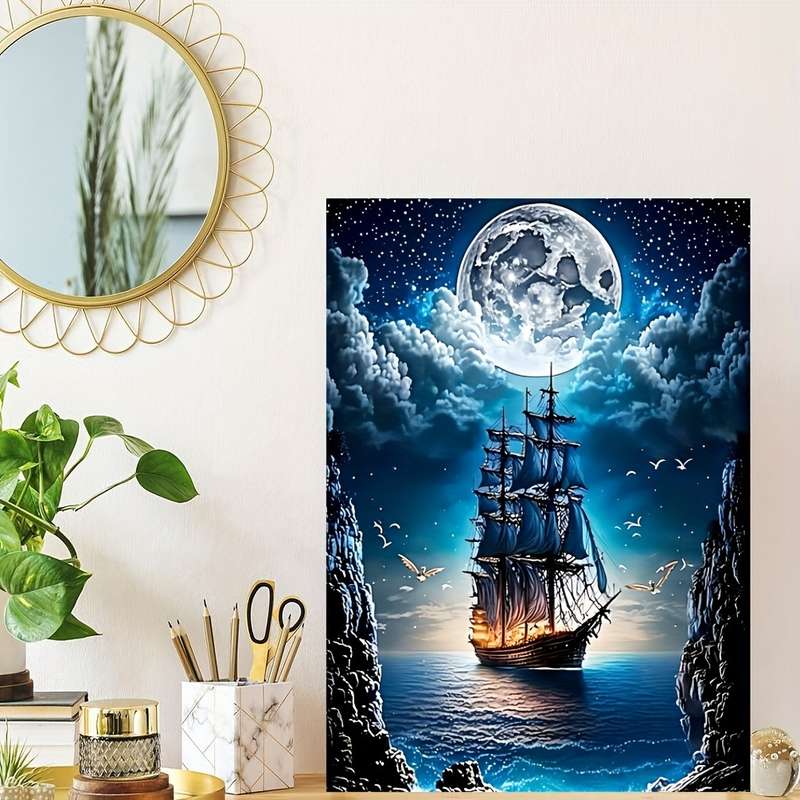 1000pcs DIY Puzzle Sailboat Thick and Durable Adult Seamless Puzzle Suitable for Bi