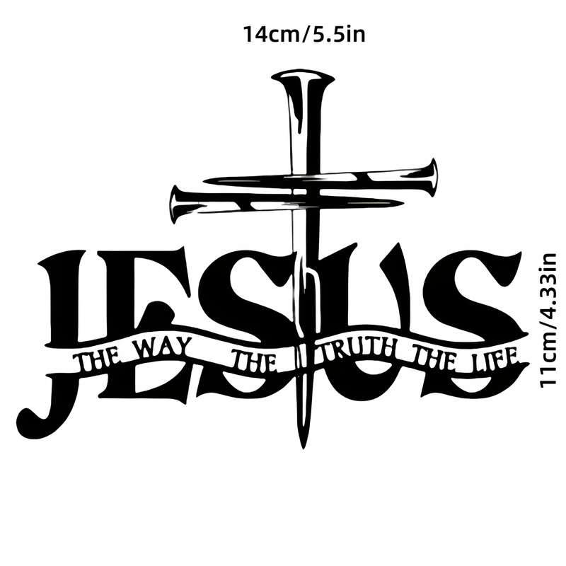 1pc   13.97cmx11.0cm Jesus Christian Themed Stickers