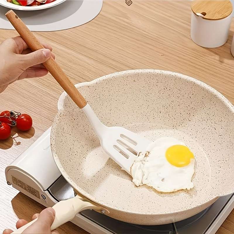 3pcs Silicone Kitchen Utensil Set Heat-resistant Food Grade Spatula Spoon and Flipper with G