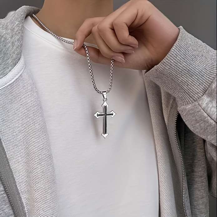 1 Piece Silvery Grey Jesus Theme Pendant