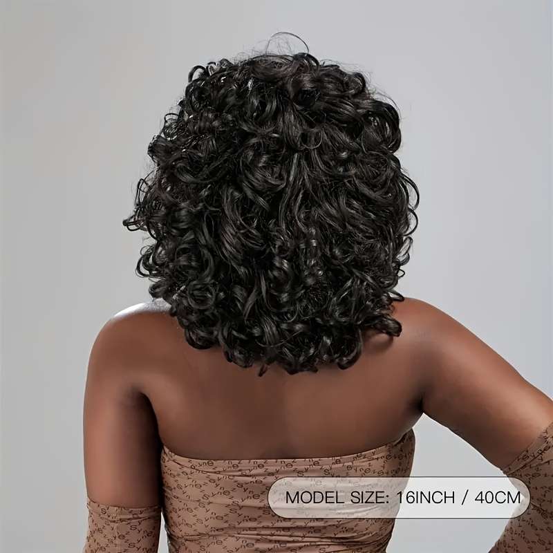 1Pc Black 40.64cm Fashion Design Wig