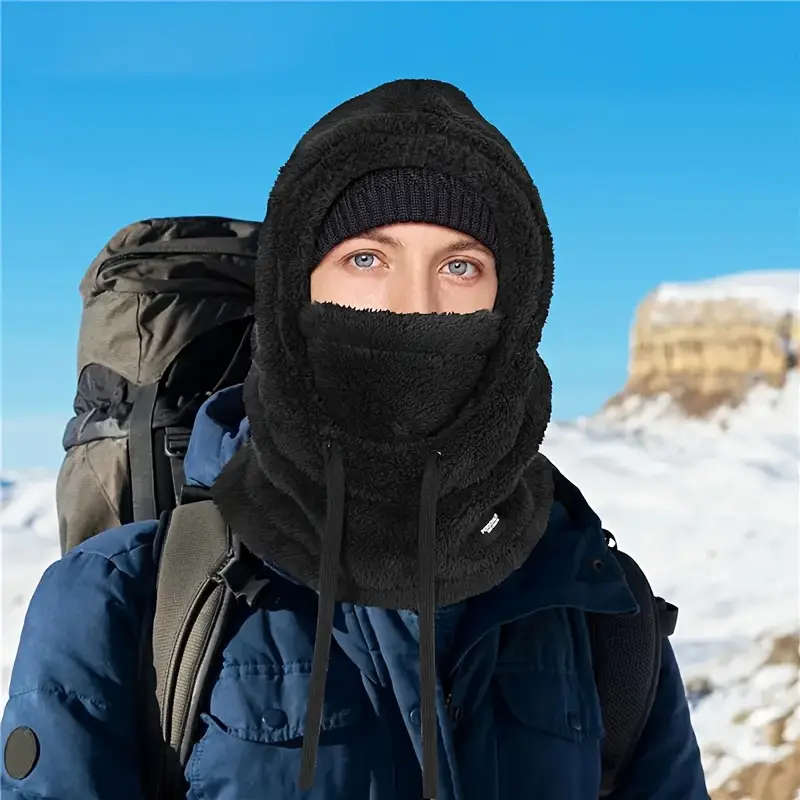 1 Piece Women's Winter Wool Hooded Scarf