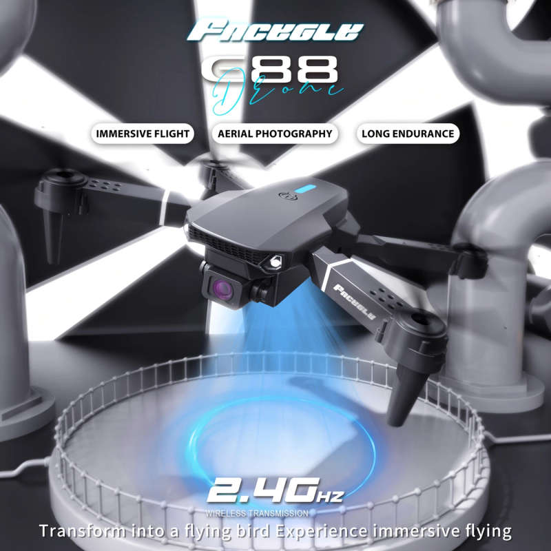 1pc E88 Dual Camera Drone with Optical Flow Foldable Remote Control Quadcopter for Beginners 5-Minut