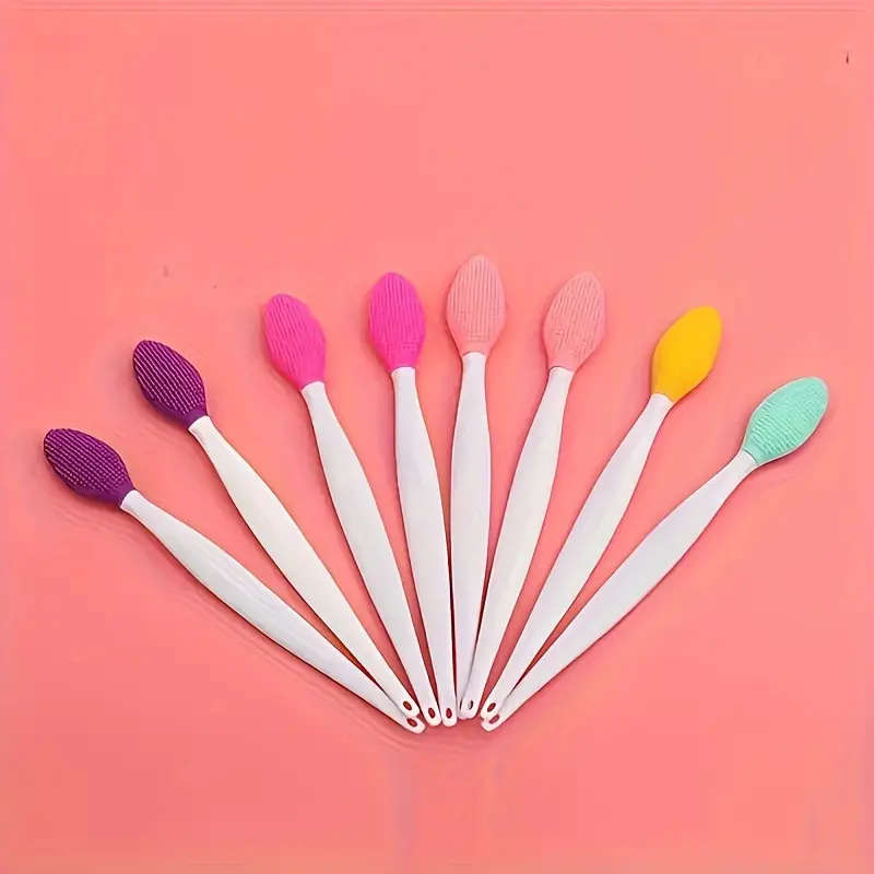 1pc Silicone Facial Cleansing Brush 2-in-1 Soft Dual-Sided Exfoliating Face Scrubber Formaldehyde-Fr