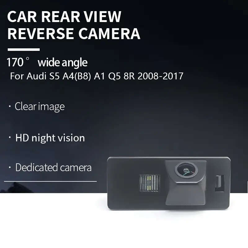 for   s5 a4 b8 a1 q5 8r 2008 2017 rear view camera 170 wide angle   ahd hd night   36v operating voltage hard wiring no battery required auto parts for car reverse viewing details 0