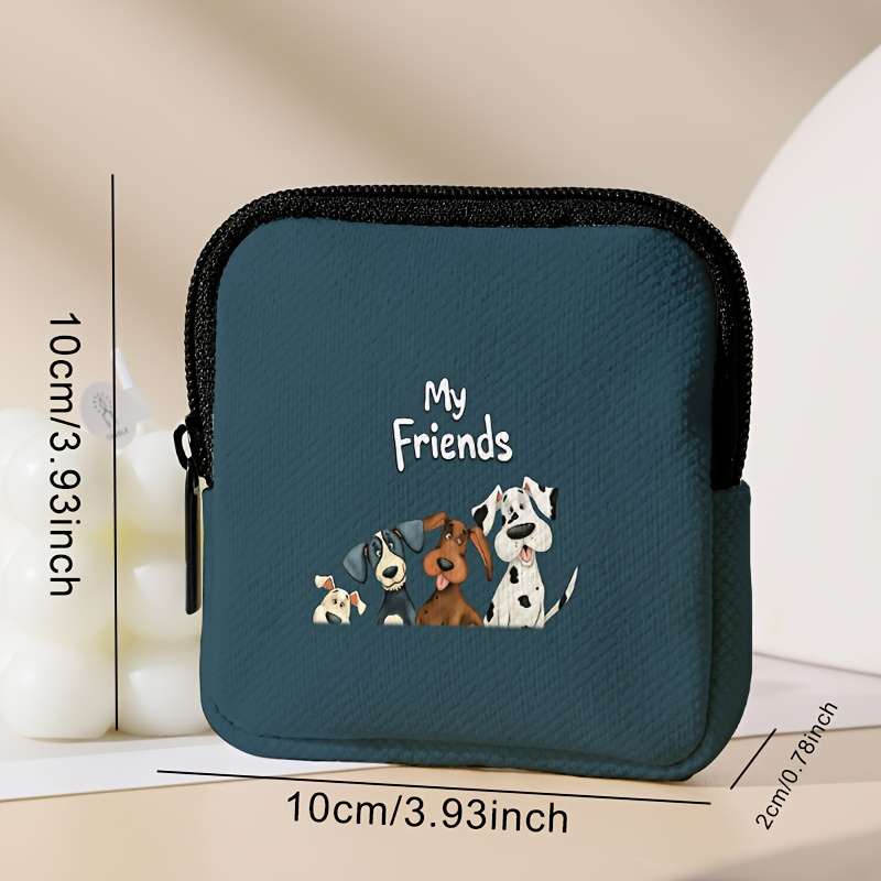 1pc Dog Print Pattern Large Capacity Coin Wallet Digital Printing Coin Wallet Storage Bag Multifun
