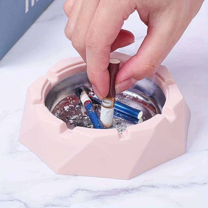 1pc Anti-Fall Ashtray With Lid Household Ashtray High-Looking Plastic Large Ashtray Hotel Ashtray Wi