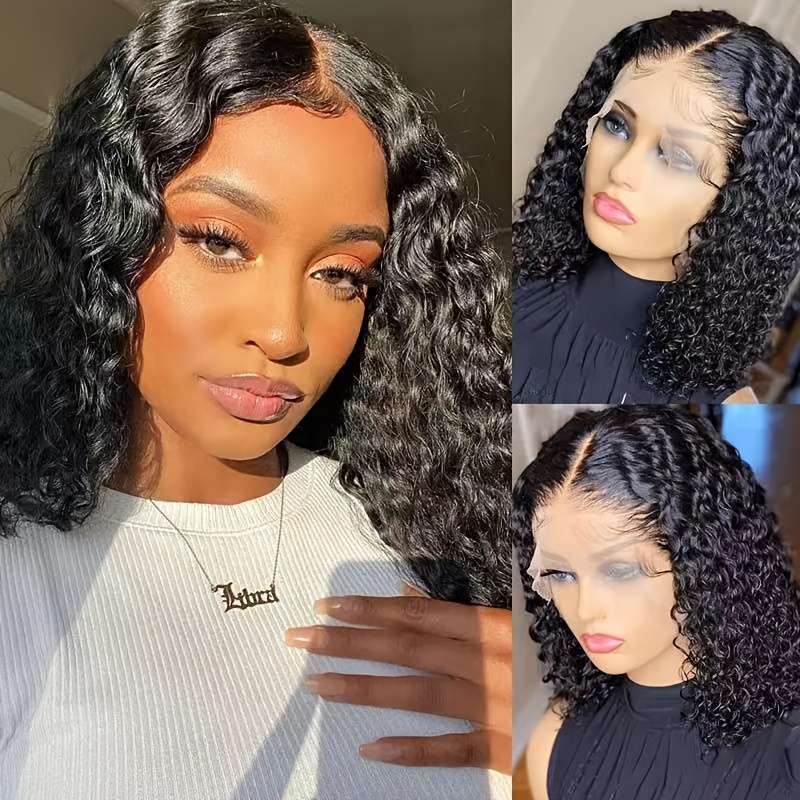 1Pc Natural Black 30.48cm Fashion Design Wig