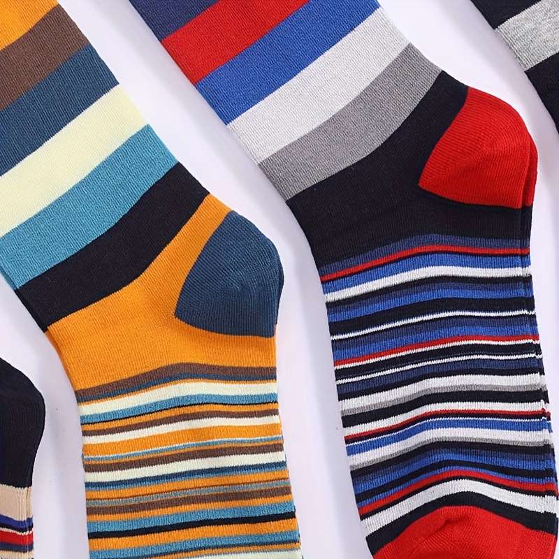 5 Pairs Of Mixed Colors One Size High Elastic Socks
