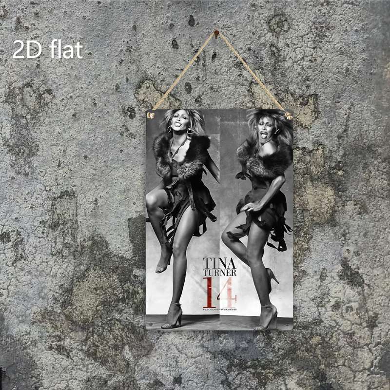 1pc 2D Flat  Elegant Tina Turner Dance Charm Wall Art Durable Iron Pre-Drilled Weather-Res