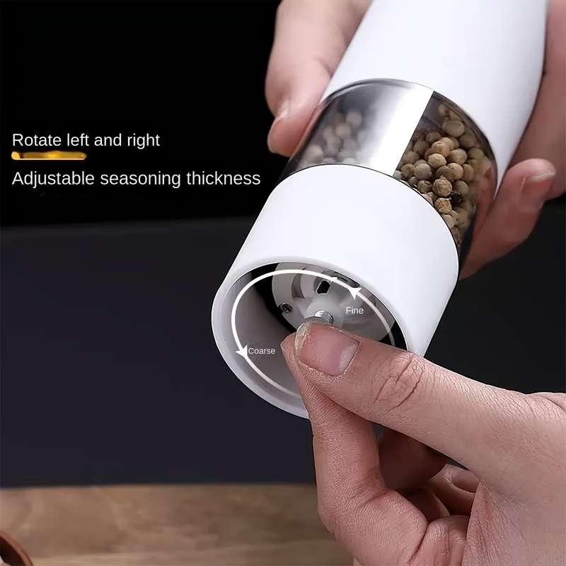 1pc Electric Pepper Grinder Adjustable Coarse to Fine Spice Mill One-Hand Operation Battery