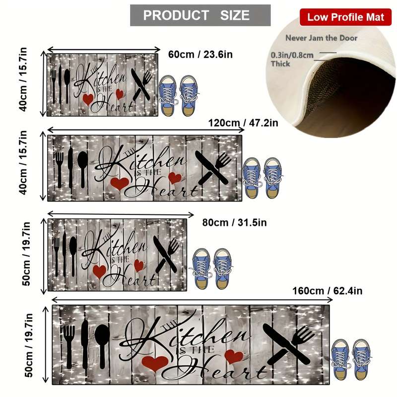 1Pc 16x47inch 40x120cm Love Floor Mat