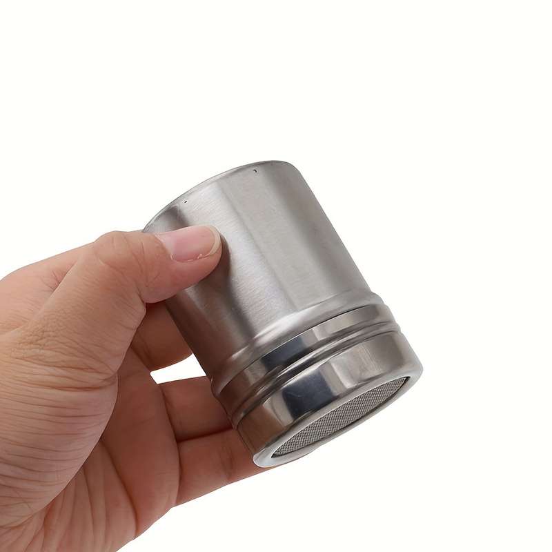 1pc Stainless Steel Powder Sugar Shaker Duster Fine Mesh for Precise Cocoa Cinnamon Coffee