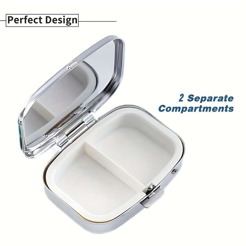 1pc Wolf Family Metal Pill Box C Portable Decorative Organizer with Realistic Wolf Artwork Com