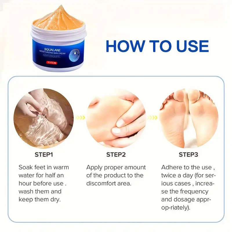 2pcs Squalane Moisturizing Skin Cream Hypoallergenic Glycerin-Enriched Nourishing Dry Skin Care