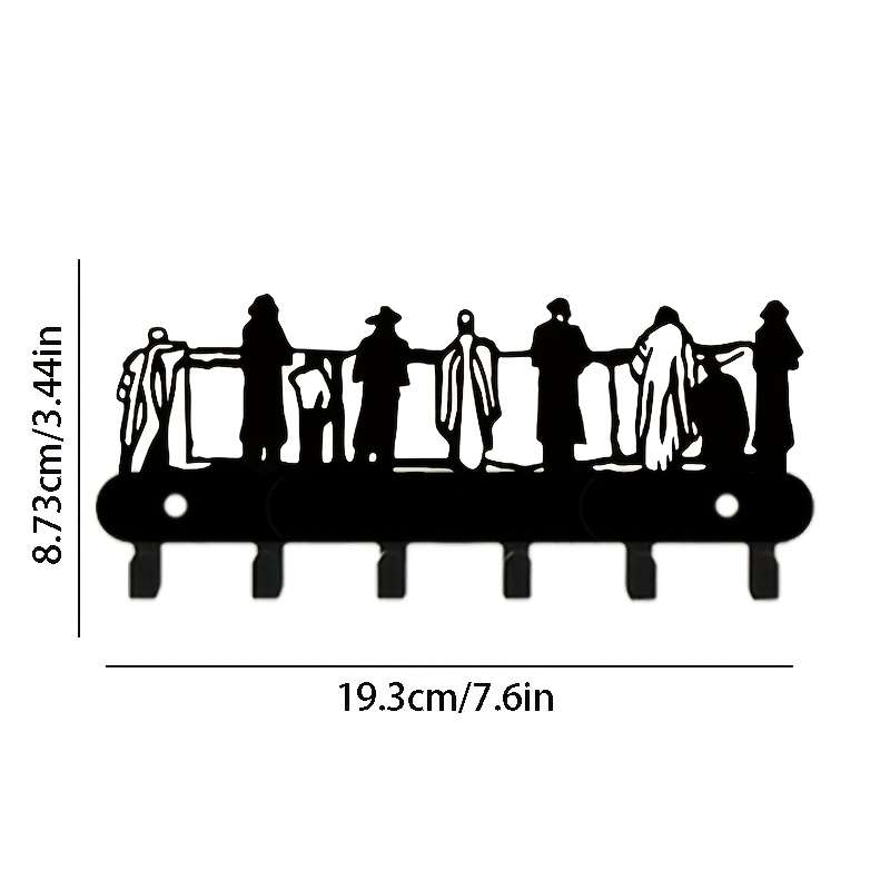 1pc Western Wall Art Metal Key HolderVersatile Jewish Silhouette Hanging Key Rack for Coats Hats