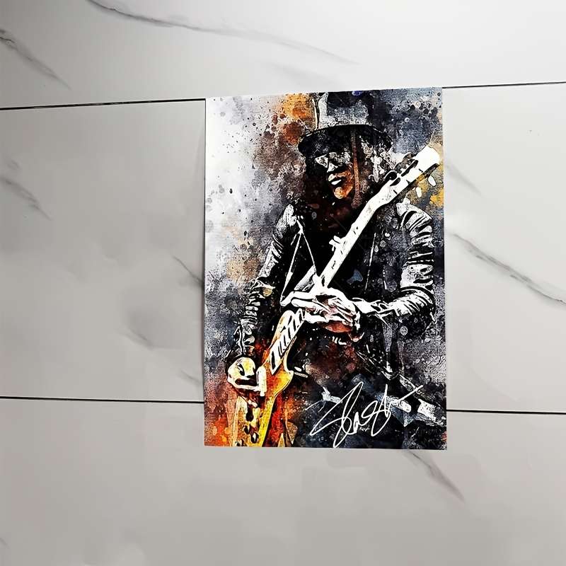 1pc  Frameless Slash Tribute Vintage Guitarist Canvas Poster Rock 'n' Roll Wall Art with Vibra