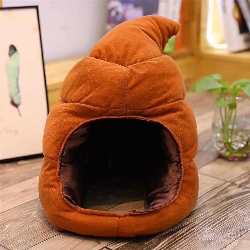 1pc Funny Head Cover Hat Cartoon Cute Warm Sand Sculpture Big Hat Gift Windproof Poop Plush Funny P