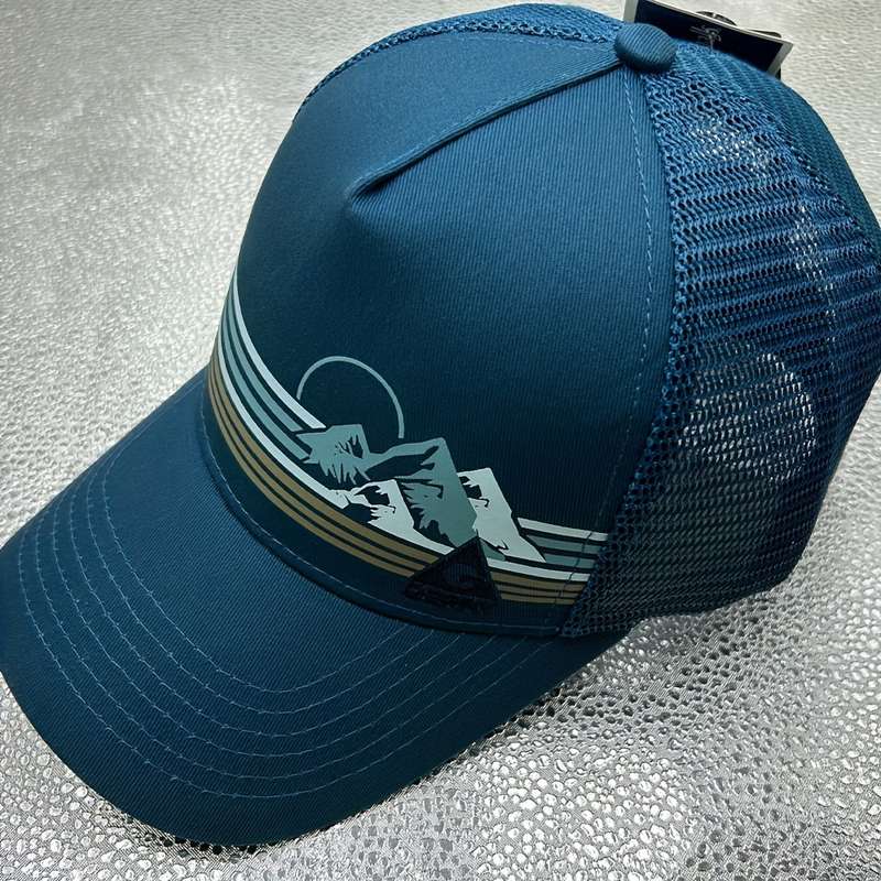 1pc Baseball Cap with Snow Mountain Embroidery Adjustable Snapback Sporty Blue White Strip