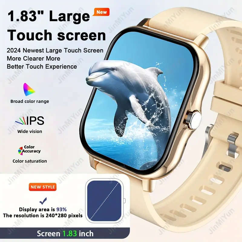 hot 1 83 inch full screen   smartwatch suitable for men and women sports outdoor smartwatch with wireless calling message reminder customized dial wallpaper and other functions multiple sports   message reminder multi function phone answering   remote photo taking music   sports log and fitness smartwatch wireless connection   used for   and iphone mobile phones holiday gifts details 3