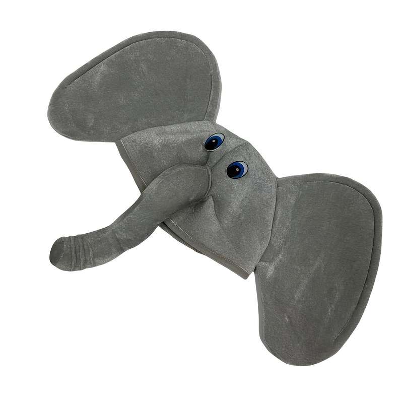 1pc Gray Elephant Hat with Blue Eyes Fun Festive Accessory for Parties Celebrations and Stage