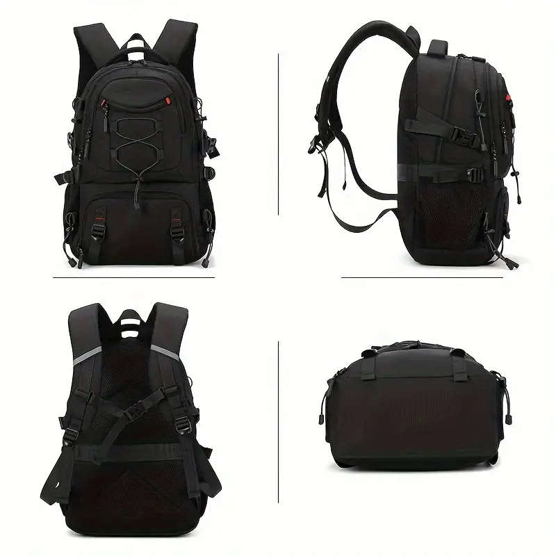 1pc Large Capacity Laptop Backpack with Shoe Storage Casual Polyester Travel Bag Outdoor Hiking Ruck