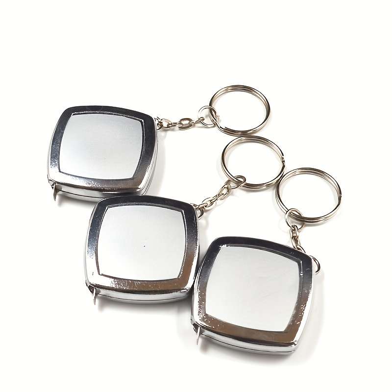 1pc Mini Tape Measure Keychain 200.0 cm PVC Compact Pocket Tool 0.01 Accuracy Precision Port