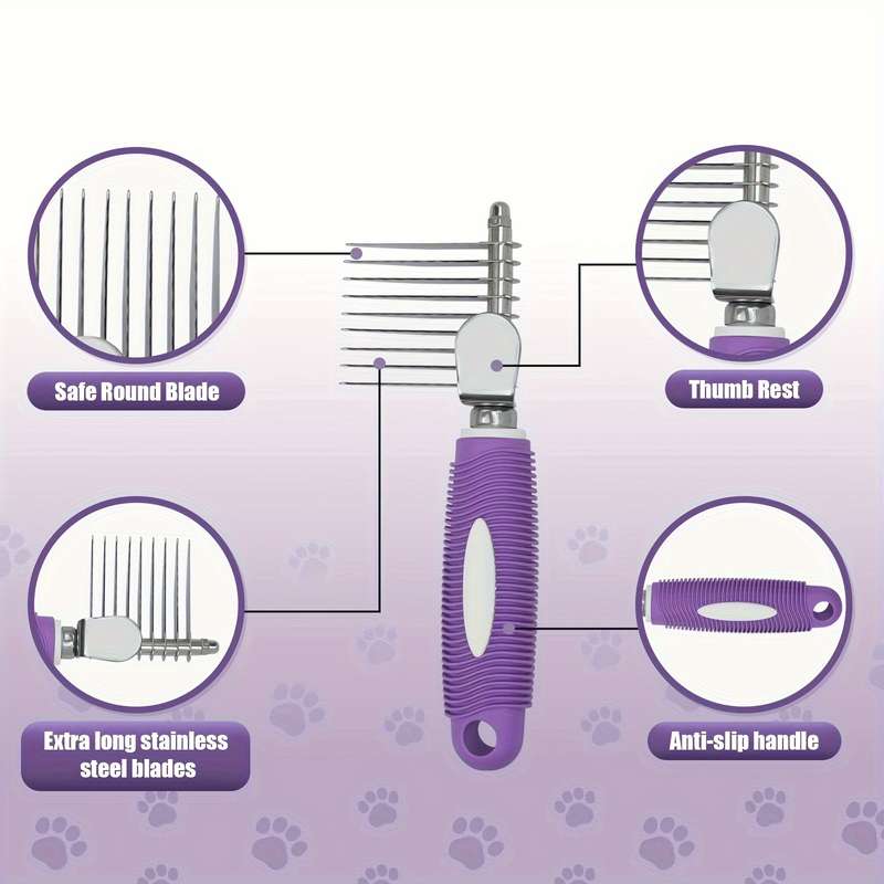 1pc Purple Size Medium Pet Comb