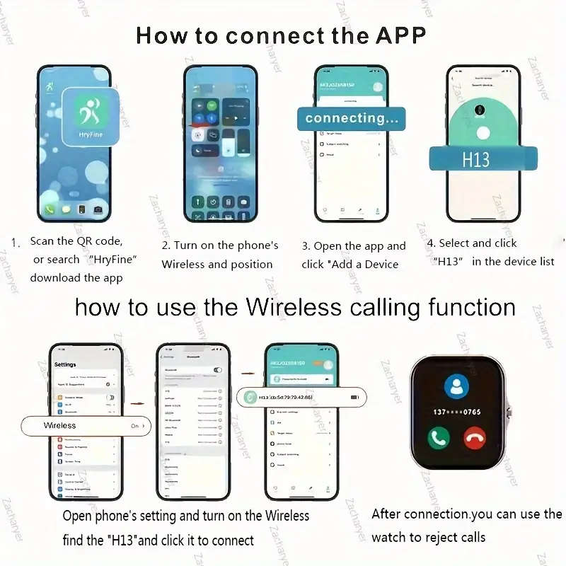 Smartwatch with Wireless Calling Dialing Multiple App Notifications Suitable for Both Men And Women