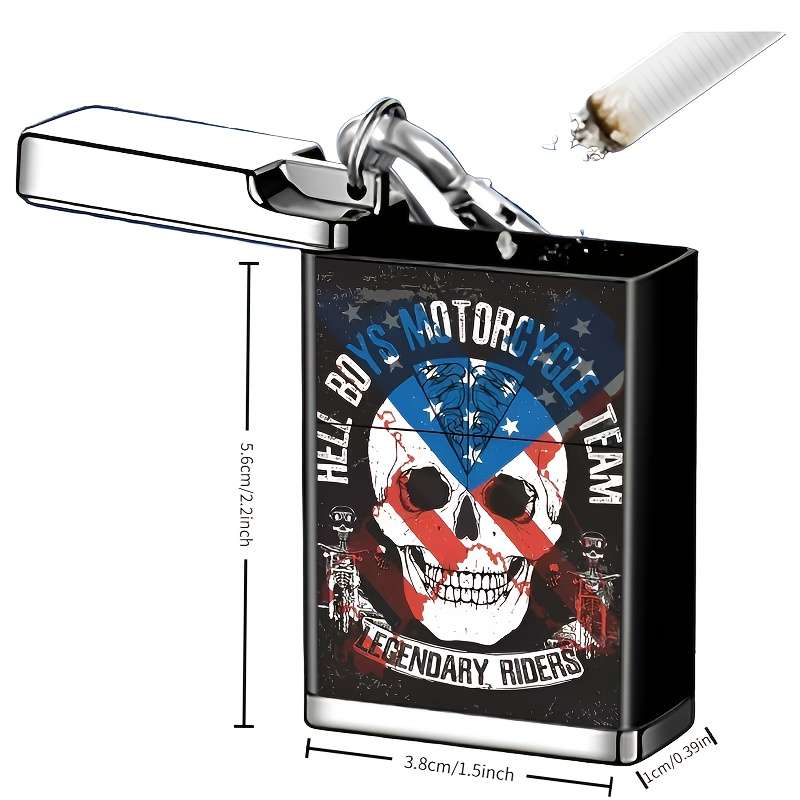 1pc Large Silver-Colored Skull Keychain Easy to Carry Outdoor Ashtray Quick Car Ashtray