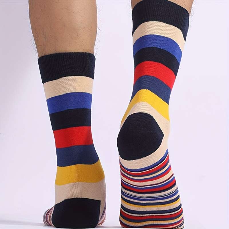 5 Pairs Of Mixed Colors One Size High Elastic Socks