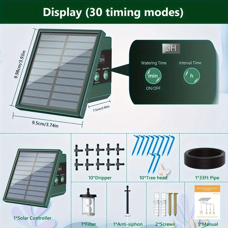 1Pc 1.1W Solar Drip Irrigation System Automatic Watering System
