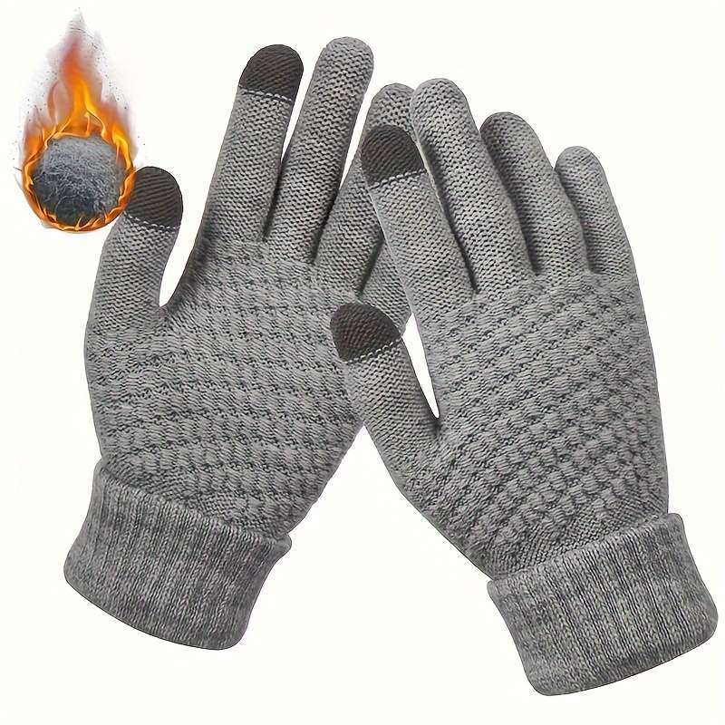 1 Pair Gray Warm Gloves