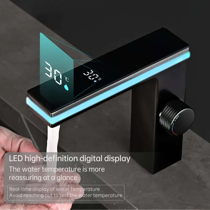 Modern Black Single Hole Bathroom Sink Faucet