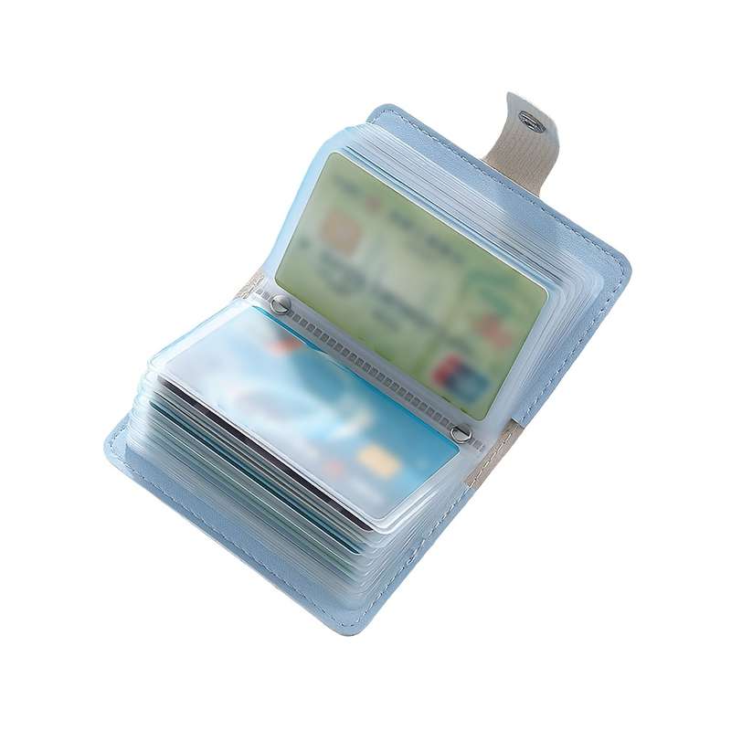 1pc Artistic Oil Painting Style Womens Card Holder C Large Capacity Ultra-Slim Coastal Land