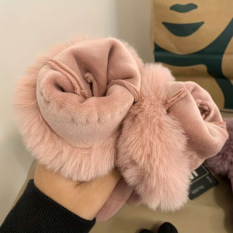 1 Pair Grey Winter Touchscreen Gloves