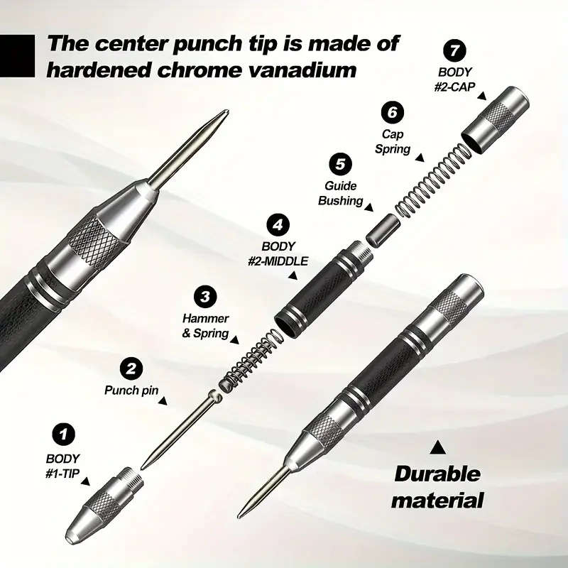 Automatic Center Punch With 2 Extra Bits
