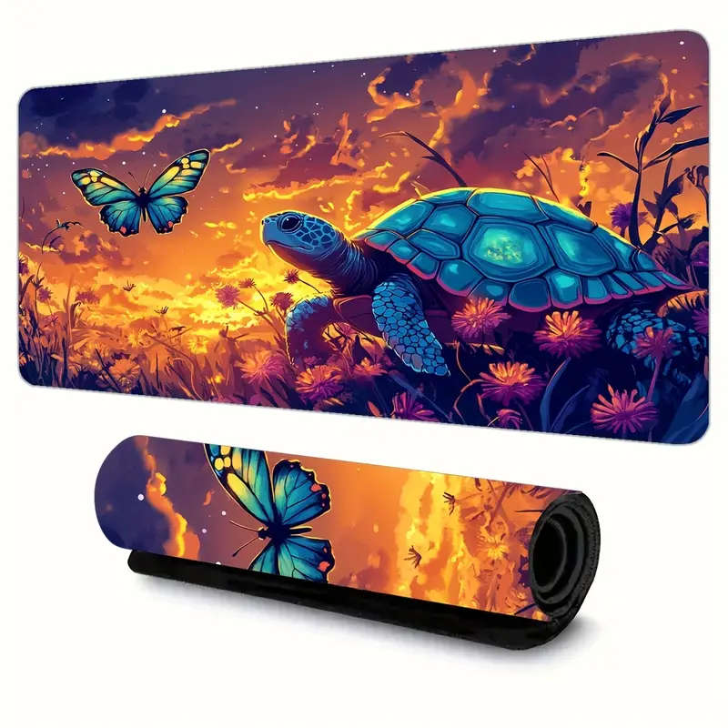 1pc 30x80cm Sea Turtle Butterfly Dreamy Dusk Mouse Pad Romantic Fantasy Fashionable