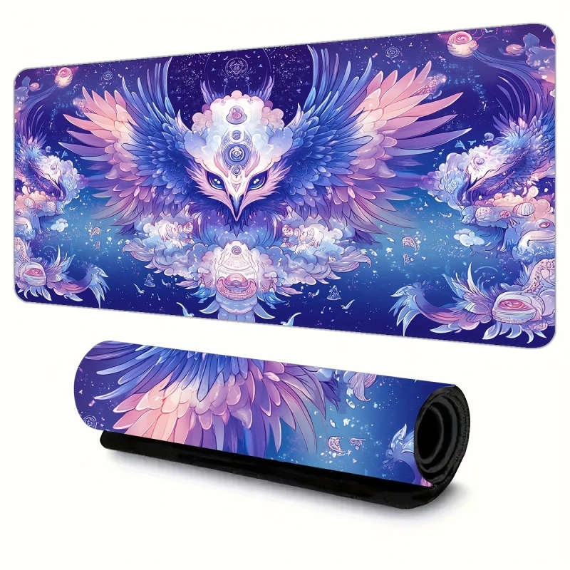 1pc 30x80cm Starry Night Owl Design Mouse Pad Waterproof Non-Slip Washable Desk Mat