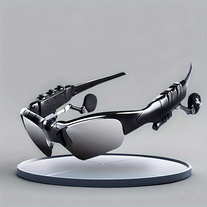 1pc Wireless Smart Glasses Headset Wireless Stereo Sound USB Rechargeable PVC Material Hands-Free Ca