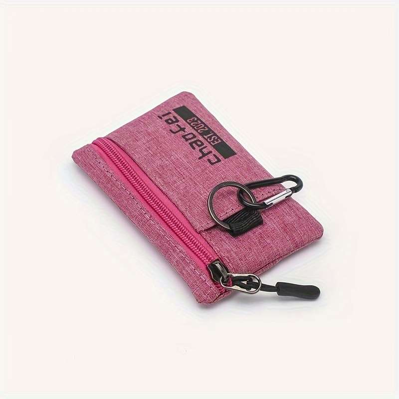 1pc Oxford Fabric Coin Purse Portable Key Card Holder Fashionable Mixed Colors