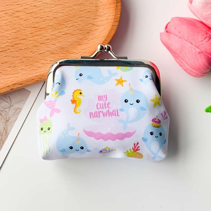 1pc Cute Cartoon Coin Purse Wallet Stylish Mini Storage Pouch for Lipstick Keys Cards Coins
