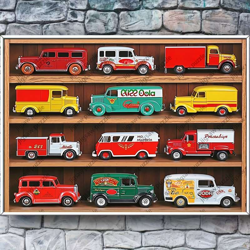 1000pcs Vintage Car Jigsaw Puzzle Family Fun DIY Art Decor High-Quality Paper Edu