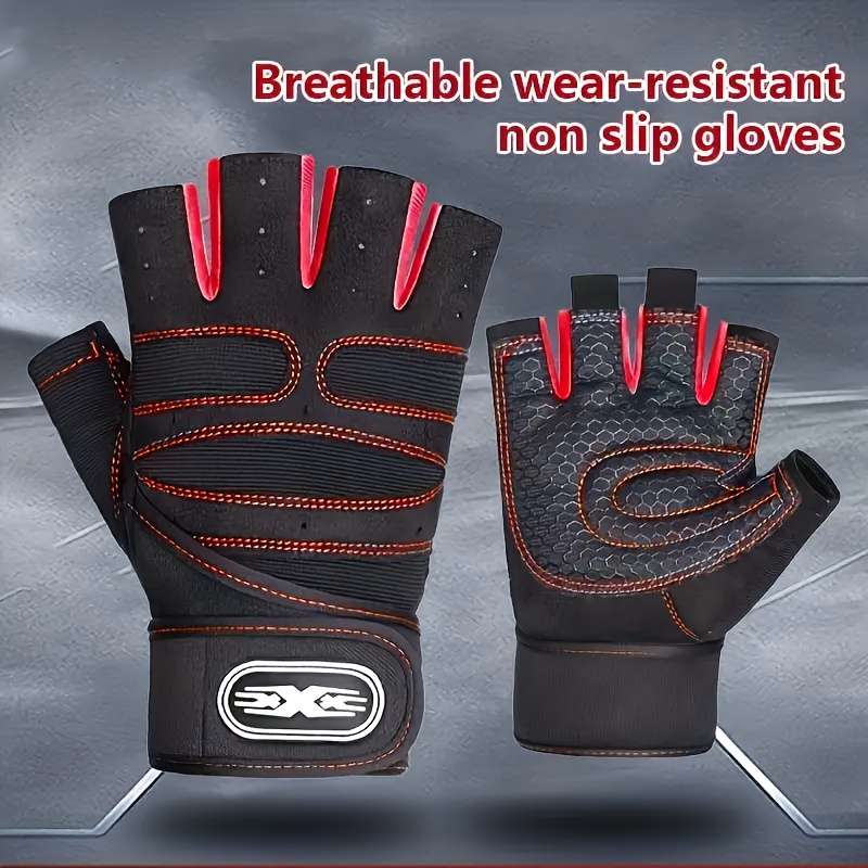 1 Pair Red Size M Outdoor Sports Gloves