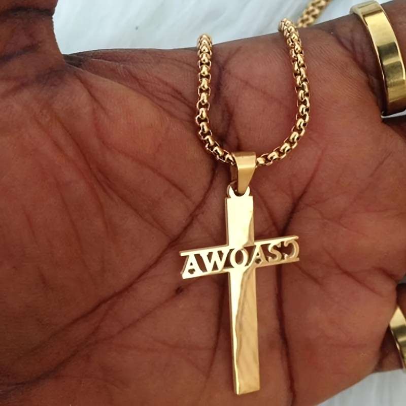 1 Piece Golden Jesus Theme Pendant