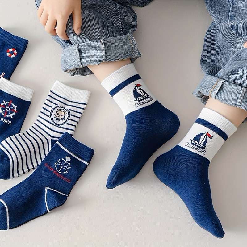 10 Pairs Mixed Colors  6 To 8Y High Elastic Socks