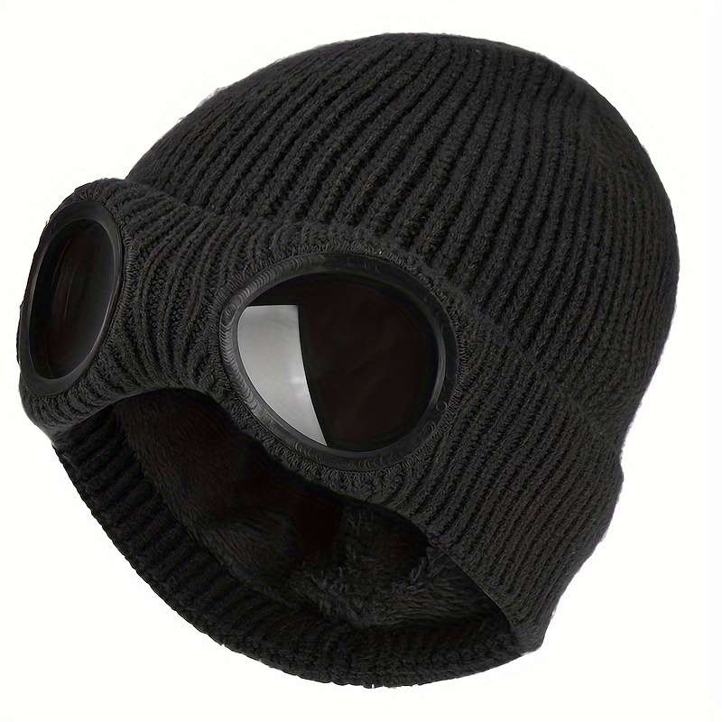 1pc Fleece-Lined Knit Beanie Warm Stylish Couple's Hat for Skiing Perfect for Halloween Chris