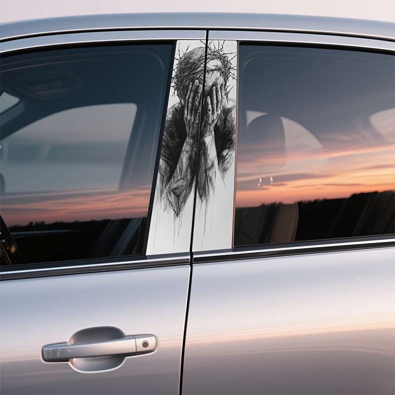2PCS Set Left And Right Jesus Christian Themed Stickers