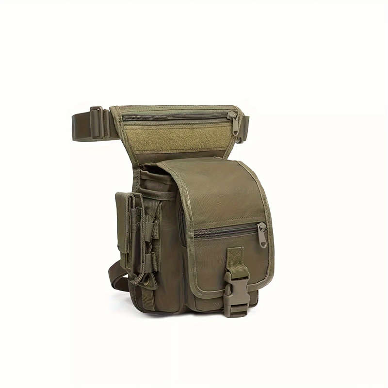 1pc Tactical Oxford Cloth Leg Bag Adjustable Strap Buckle Closure Multi-Pocket Design for Outdoor